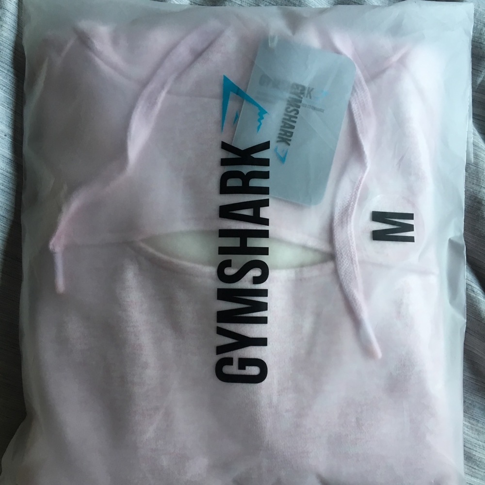 Gymshark Raw Edge Cropped Hoodie (chalk pink)
